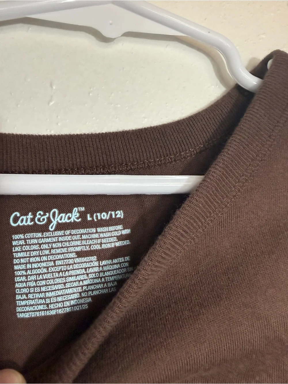 4/$10 bundles Cat & Jack Brown Short Sleeve Tee with Blue Music Graphic